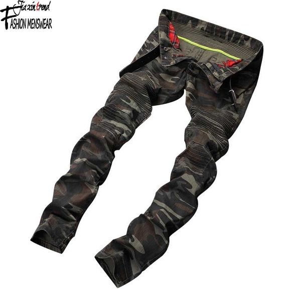 

wholesale-men's plus size midweight full length pencil pants men pants jeans brand pantalon homme de marque camouflage cargo pants men, Blue