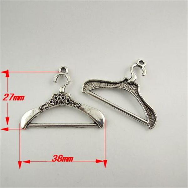 

25pcs antique style silver tone jewelry hanger charm pendant finding 38*27*2mm jewelry making, Bronze;silver