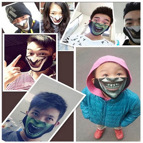 

мода хэллоуин косплей костюм череп партии маски для лица half expression респираторы для лыж байкер мотоцикл чистого маски hh7-17