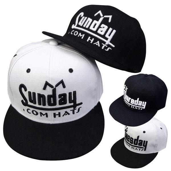 

week letters printing fashion men women sports baseball caps studded snapback hats hip hop dance for man woman, Yellow