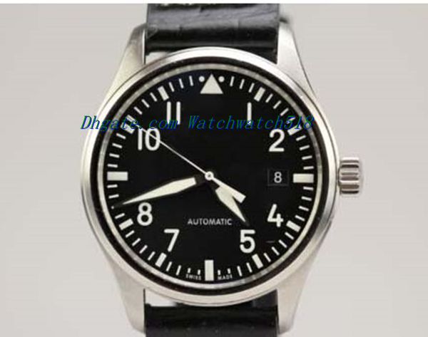 

luxury watches leather bracelet classic pilot mark xvi flieger automatic watch 3255 325501 mark 16 mechanical man watch wristwatch, Slivery;brown