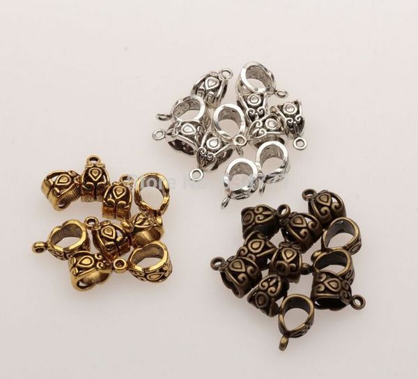 

300pcs antique silver / bronze / gold 6mm zinc alloy hole charm bail connector bead diy jewelry