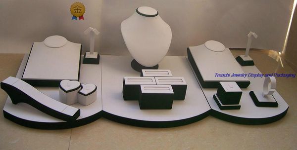 

jewelry showcase stand window cabinets jewelry display set holder for ring earrings bracelet necklace show rack organizer box ing, Black;white