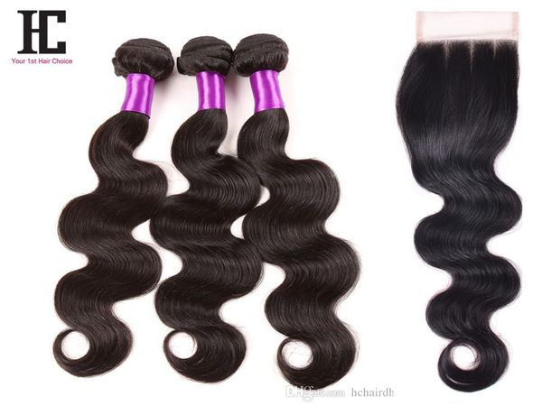 

Grade 7A Brazilian Virgin Hair With Closure Cheap Brazilian Human Hair Weave 3 Bundles Brazilian Body Wave With Lace Closure HC Hair Product