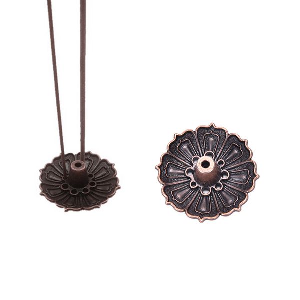 

wholesale- 1pcs lotus shape metal incense plate burner holder 9 holes for stick cone incense buddhist craft gift home decor