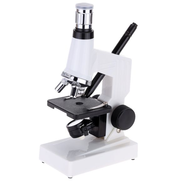 Freeshipping 1200X Kit Microscópio Educacional com Luz CONDUZIDA 10-20X Zoom Ocular Nível de Entrada do Estudante de Ciências da Educação Instrumen Biológico