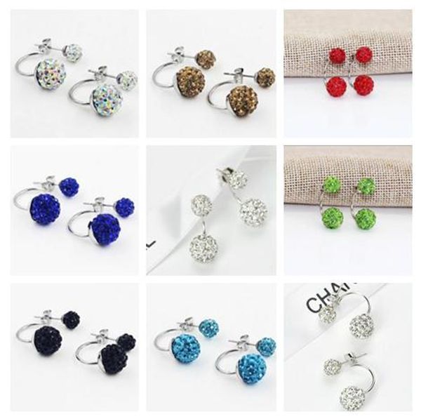 

fashion style earring, big and small pearls with full diamond, anti-allergic, many colors to choose, ing, Golden