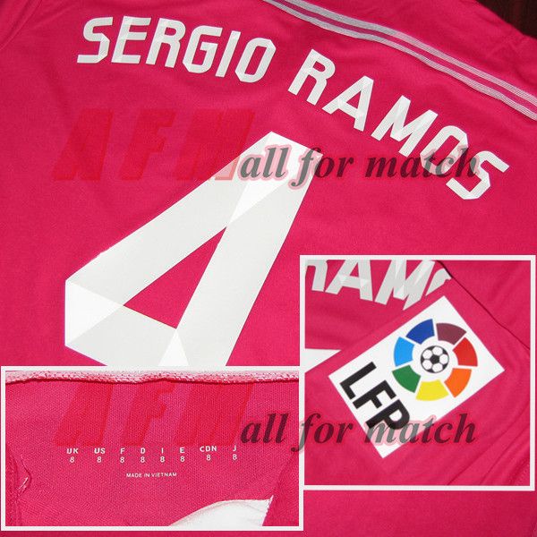 

lfp 14/15 rm match worn player issue away shirt jersey long sleeves ronaldo bale sergio ramos football custom name patches sponsor, Black