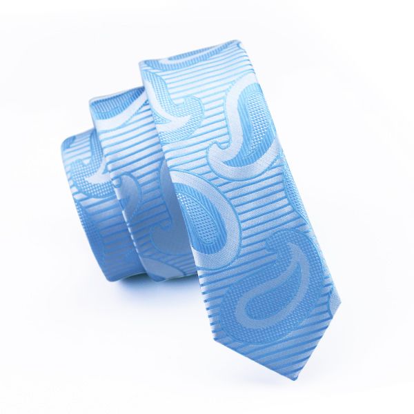 

men tie paisley and stripes necktie silk sky blue tie fashion business wedding ties for men gravate e-231, Blue;purple