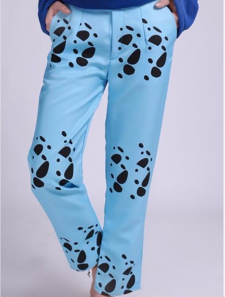

wholesale 2016 anime one piece costumes blue/white trafalgar law cosplay pants size m-xl, Black
