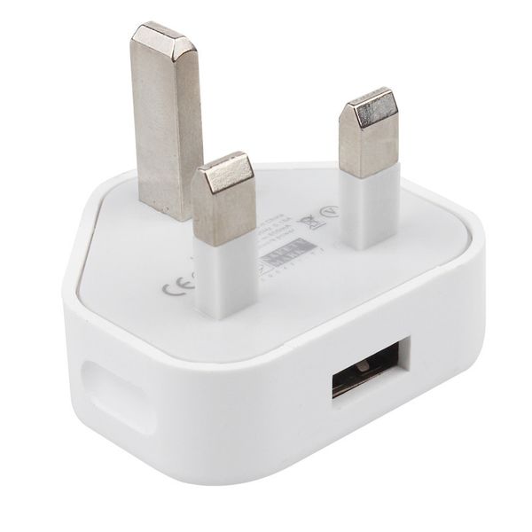 Carregador de parede USB AC Wall Power Adapter Carregador UK 3 Pins Plug 5V 1A Good Qualidade Adaptador de Poder de Viagem para Samsung Huawei Inteligente Telefone Inteligente