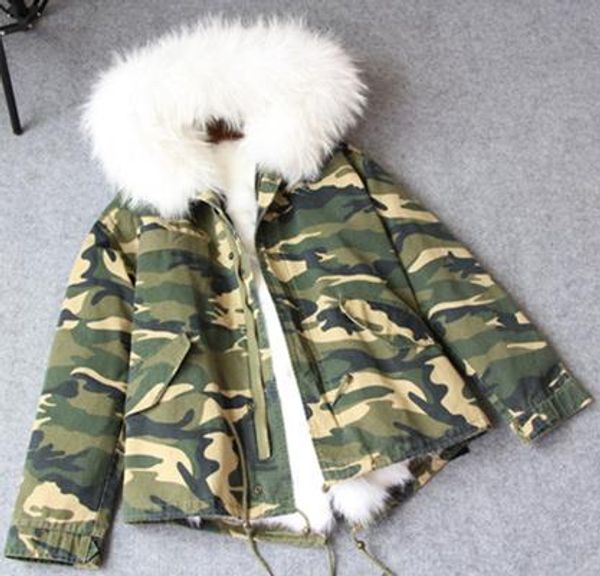 Großhandel Echtes Bild Käufer Zeigen Weißen Fox Pelz Liner Camouflage Militärjacke Damen Mini Parkas Kapuze Mit Großen Waschbär Pelzkragen Von Großhandel Echtes Bild Käufer Zeigen Weißen Fox Pelz Liner Camouflage Militärjacke Damen Mini Parkas Kapuze Mit Großen Waschbär Pelzkragen Von