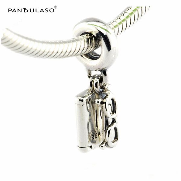 

love reading pendant with glass silver beads fits pandora bracelet for woman bead diy jewelry making original european charms