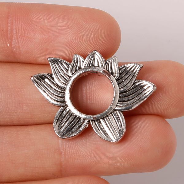 

new 2pcs 22x30mm zinc alloy antique silver lotus diy charms pendants jewelry making diy, Bronze;silver