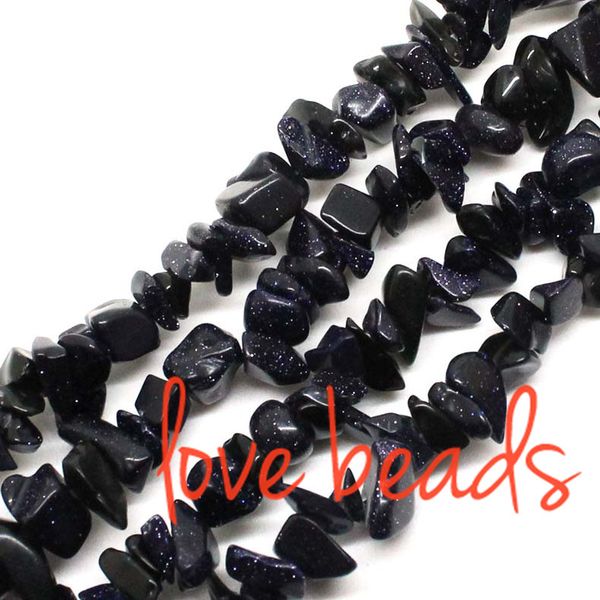 

5mm-8mm chips beads natural blue sand gravel stone loose beads orm strand 80cm wholesale diy bracelet (f00346) wholesale, Black