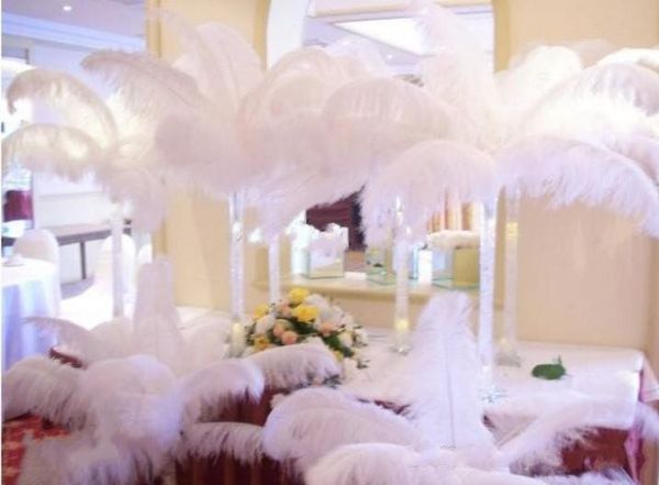 Wholesale Black White Ostrich Feather Plume For Wedding Center Pieces Party Table Decorations Supplies Peacock Wedding Decorations Red Wedding