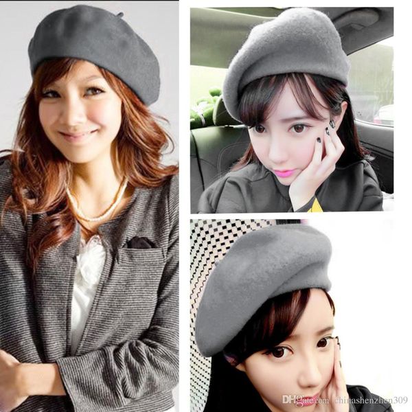 

new arrive spring autumn woman wool beret hats princess hat caps moq:50pcs dhl ing, Blue;gray