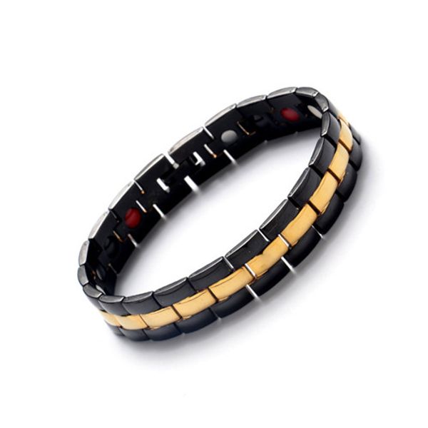 DFJ019 Catena a maglie di energia magnetica in acciaio inossidabile altamente lucidato assistenza sanitaria oro nero argento bracciali in oro rosa gioielli per uomo