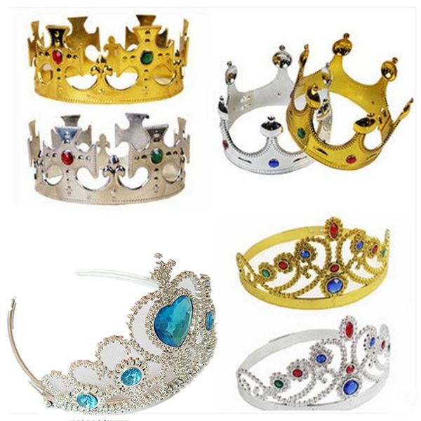 Роскошные Король и Королева Корона шляпы косплей Holloween день рождения принцесса шляпы золото серебро Корона IC649