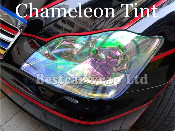 2 roll/ lote claro Chameleon Film Film Tint Taill Sekn/ Motorbike HEAMP TINT TINTUTING FILM