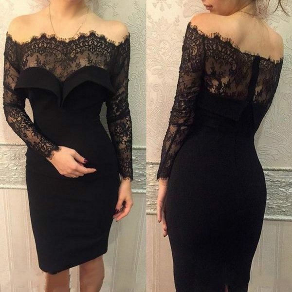 

little black cocktail dresses off shoulder short prom gown knee length appliqued party dress cheap