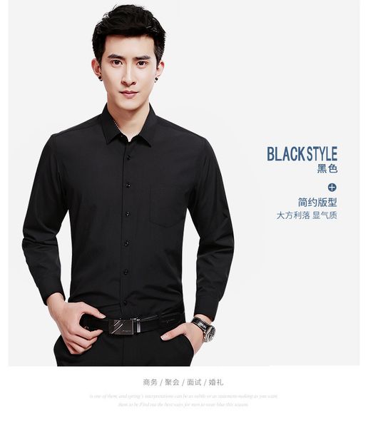 

brand new man long sleeve shirts dress shirt standard business shirts size: (38#-44#) only sell $25, White