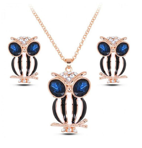 

fashion necklace earrings jewelry set owl jewelry sets for women fine jewelry 2016 jewelry sets 2016059, Silver