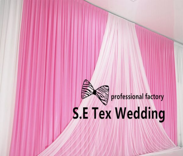 A Full Set 3m 6m Ice Silk Wedding Backdrop Curtain With White