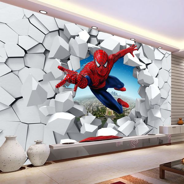 

Spiderman wallpaper cu tom 3d photo wallpaper for wall uper hero wall mural boy bedroom living room nur ery chool de igner room decor