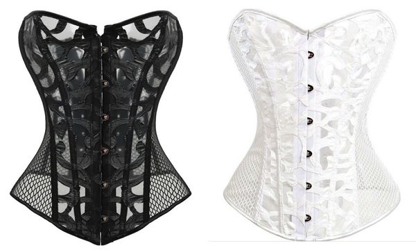 

2019 selling slim overbust corsets for wedding dresses boned bustiers floral print women lingerie black white tights xs-6xl plus