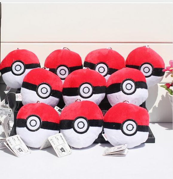 

8cm Симпатичные Пикачу Poke Бал Pandent Красный шарик плюша Poke куклы аниме косплей