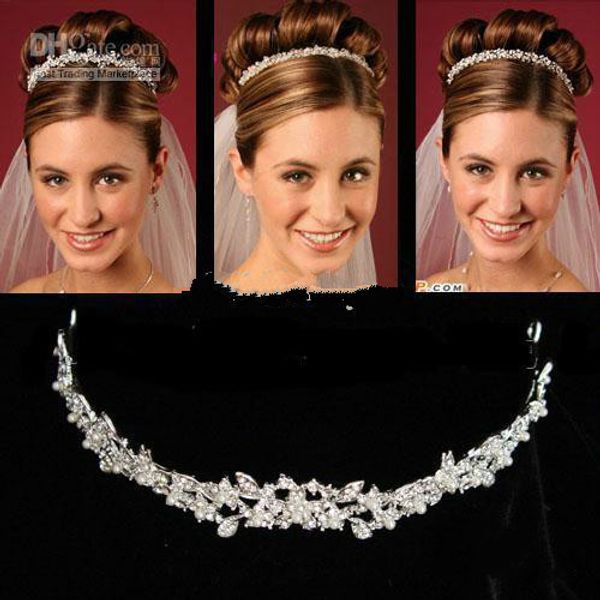 New Cheapest Crowns Hair Accessory Rhinestone Jewels Pretty Crown Without Comb Tiara Hairband Bling Bling Wedding Accessories JA494