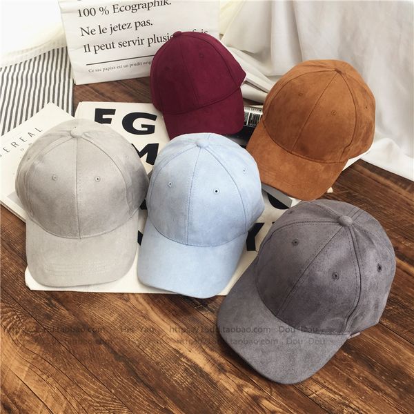 

Модные Мужские Замшевые Твердые Бейсболки Изогнутые Поля Snapback Шляпы Хип-Хоп Шапк