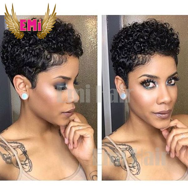 Short Human Hair Wigsbrazilian Tight Curly Wig Short Afro Kinky