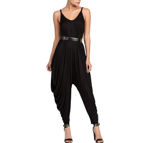 

wholesale- womens jumpsuit vest solid cotton comfortable fashion sleeveless 2017 ladies bodysuit loose pregnancy casual apparels, Black;white