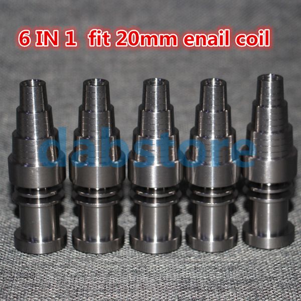 Evrensel Titanyum Tırnak 1014 19mm 6 in 1 4 in 1 Erkek veya Kadın ortak Cam Boru Bong için Carb Cap çiviler