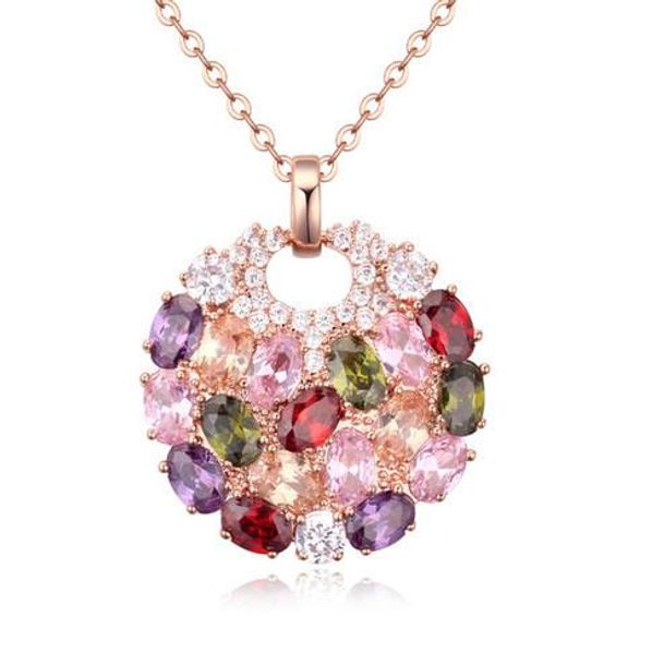 

necklaces pendants fashion women elegant luxury zircon 18k gold plated pendant jewelry wholesale drop shipping tn076, Silver