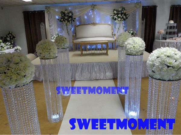 

8pcs/lot Wedding Pillar Decoration Crystal Bead Strands Roadlead Stand
