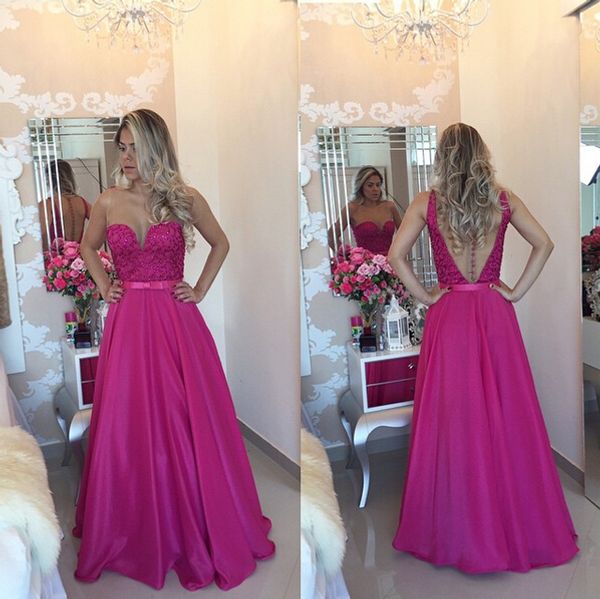 

Sexy Sheer Neck Back Evening Dresses Long Formal Prom Dresses 2019 New arrival A Line Party Evening Gowns Robe De Soiree Custom Made