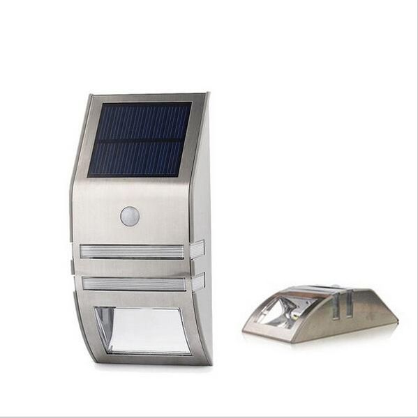 

led solar light ip44 waterproof solar power recharge stainless pir human motion sensor lamp outdoor garden led sensor light lamp