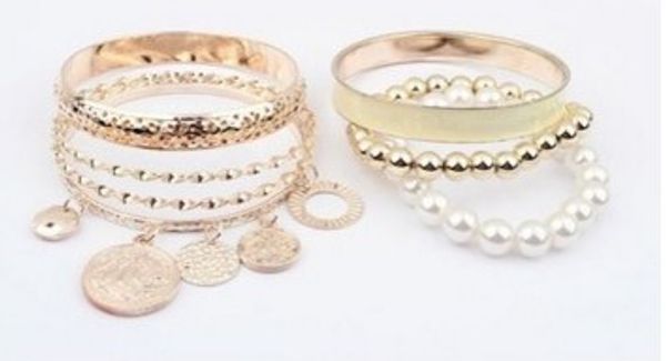 

coins hollow tassel pearl bracelet for woman luxury jewelry charm bracelet multilayer selling ing, Black