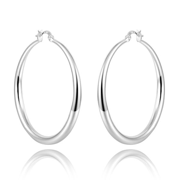 

бесплатная доставка стерлингового серебра 925 выдолбленные хооп серьги для женщин заводской розетки, Golden;silver