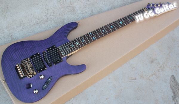 MONSTER AX Super Thin Herman Li EGEN18 Signature E-Gitarre Transparent Violett Flacher ultraschneller Hals Flyod Rose Tremolo Bridge