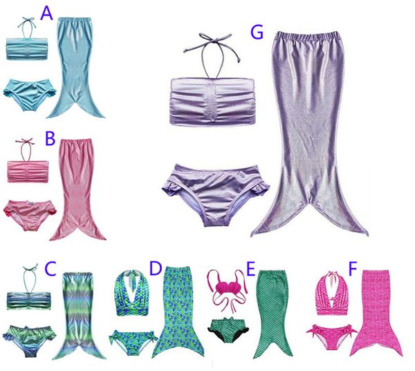 

Девочки русалка хвост бикини мода хвост купальник 7 дизайн детей купальник бикини купальник одежда для пляжа плавание милая девушка B001