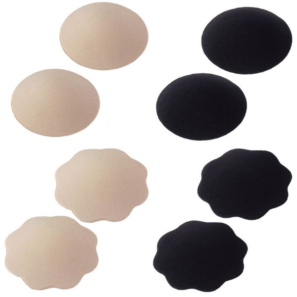 

wholesale-5pair nipple pasties covers adhesive reusable breast adhesive bra covers nipples invisible silicone bra breast petals, Black;white
