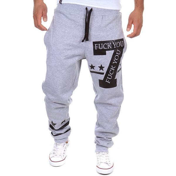 

wholesale-pkorli brand harem pants men casual letters printed baggy sweat pants mens joggers sport trousers loose sweatpants sarouel, Black