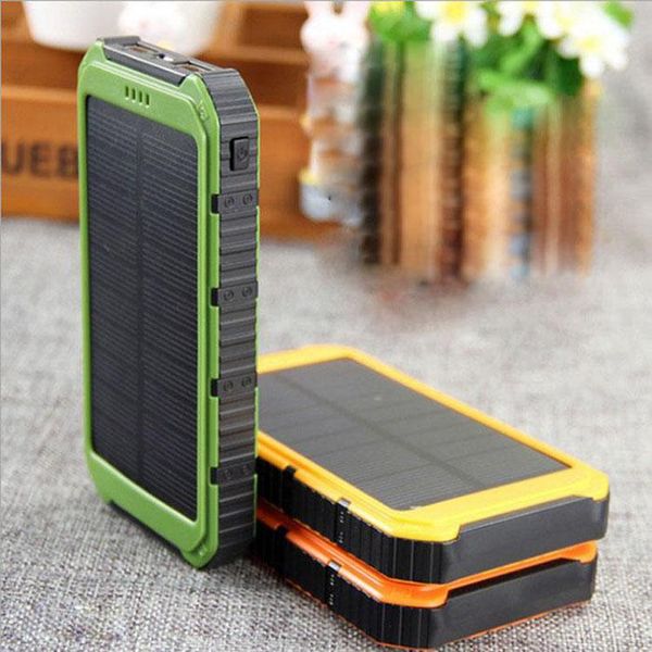 

factory price 20000mah novel solar power bank ultra-thin waterproof solar power banks 2a output cell phone portable charger solar powerbank