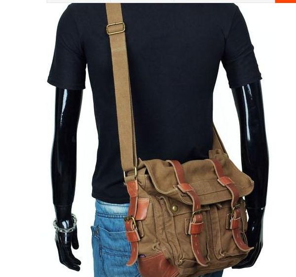 

I AM LEGEND canvas shoulder bag akarmy retroman messenger bag with Thick genuine leather man casual bag