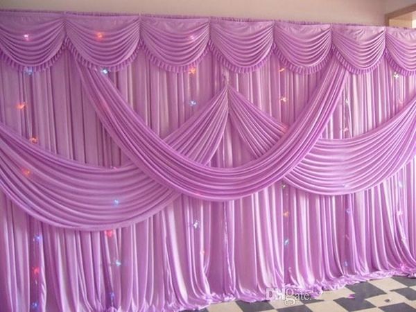 Luxury 3x6m Pink Color Fabric Wedding Backdrop Curtains With