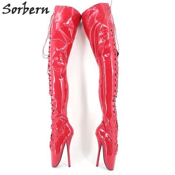 

Extreme High Heel Boots Ballet Heeled 7" Stilleto Heel Over-The-Knee Ballet Boots Sexy Fetish Thigh High Boots Women Party Ballet Shoes